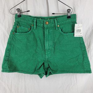 NWT Mother Snacks High Waisted Savory Short in Amazon Green size 27 Wide Leg